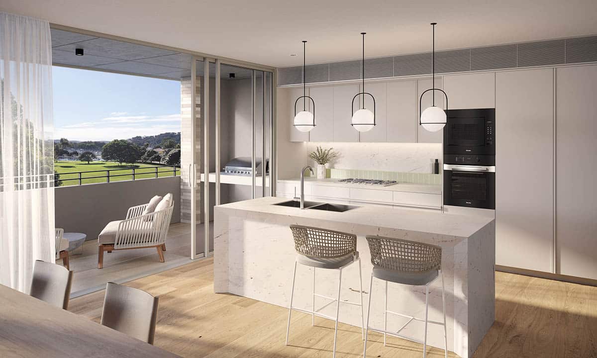 Bayside Residences - Kitchen render